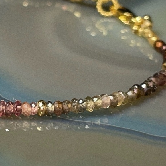 Umbra  Sapphire and Gold Fill Dainty Bracelet - Picture 6 of 9
